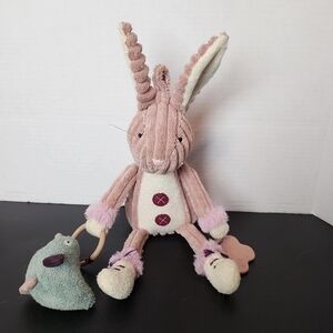 Retired JellyCat Cordy Roy Pink Bunny Rabbit Plush Corduroy Baby Activity Toy